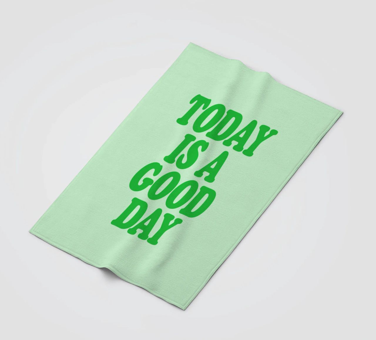 Today is a Good Day Optimistic Typography Print in Green fleece blanket by THE MOTIVATED TYPE
