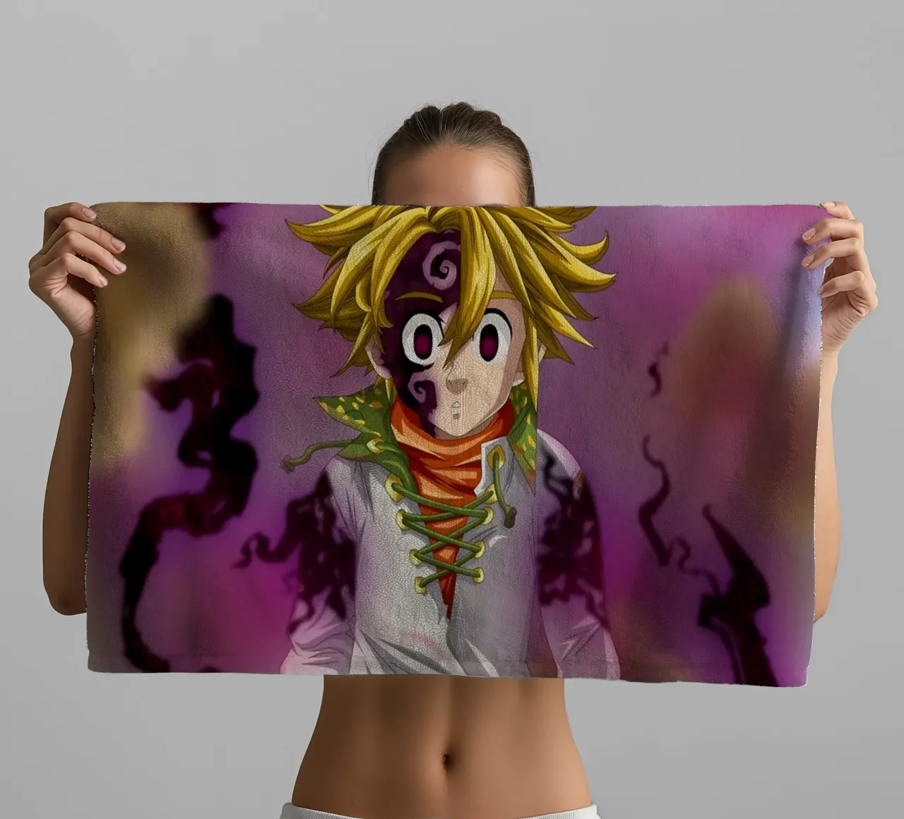 angry meliodas duvet towel by Green