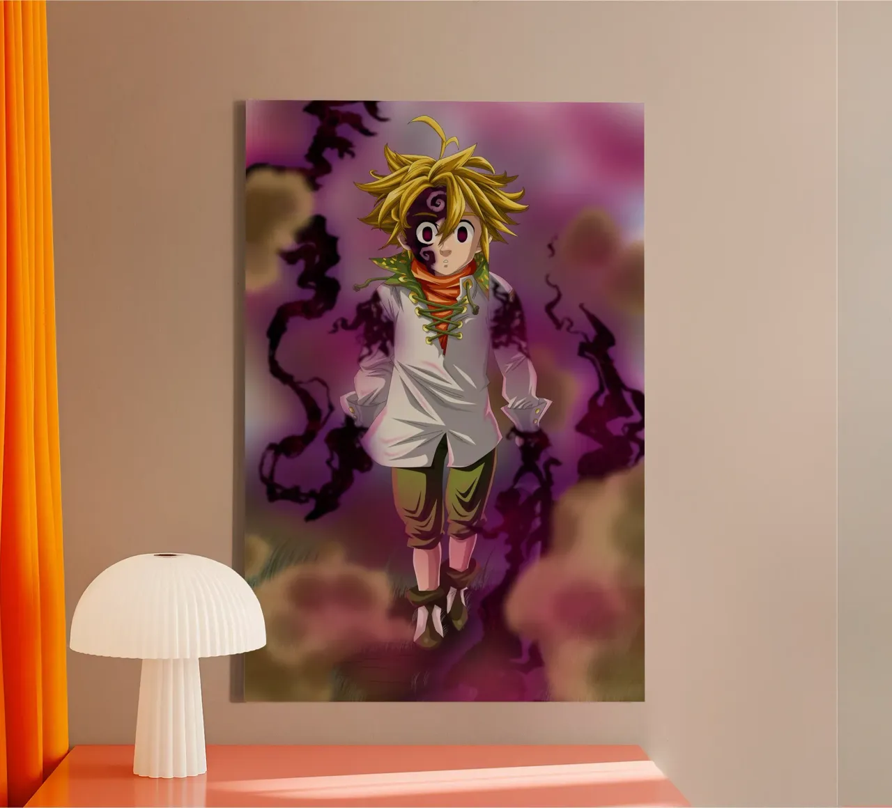 piumino meliodas arrabbiato tela con Cornice a cassetta da Green