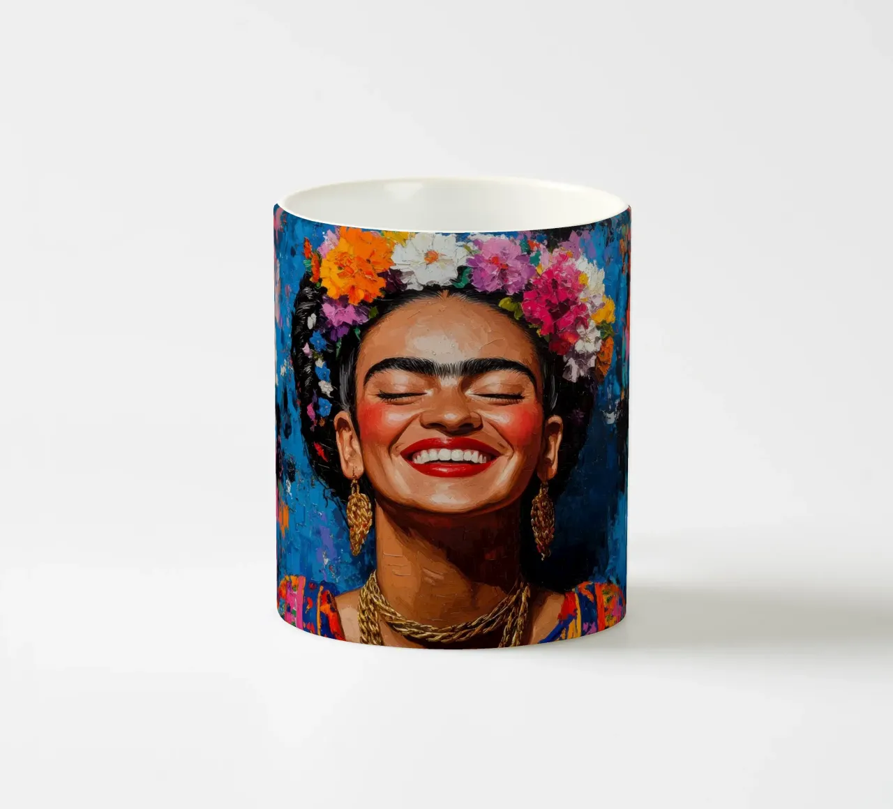 Frida Kahlo: pura gioia di vivere tazza in ceramica da Fantasias Florales