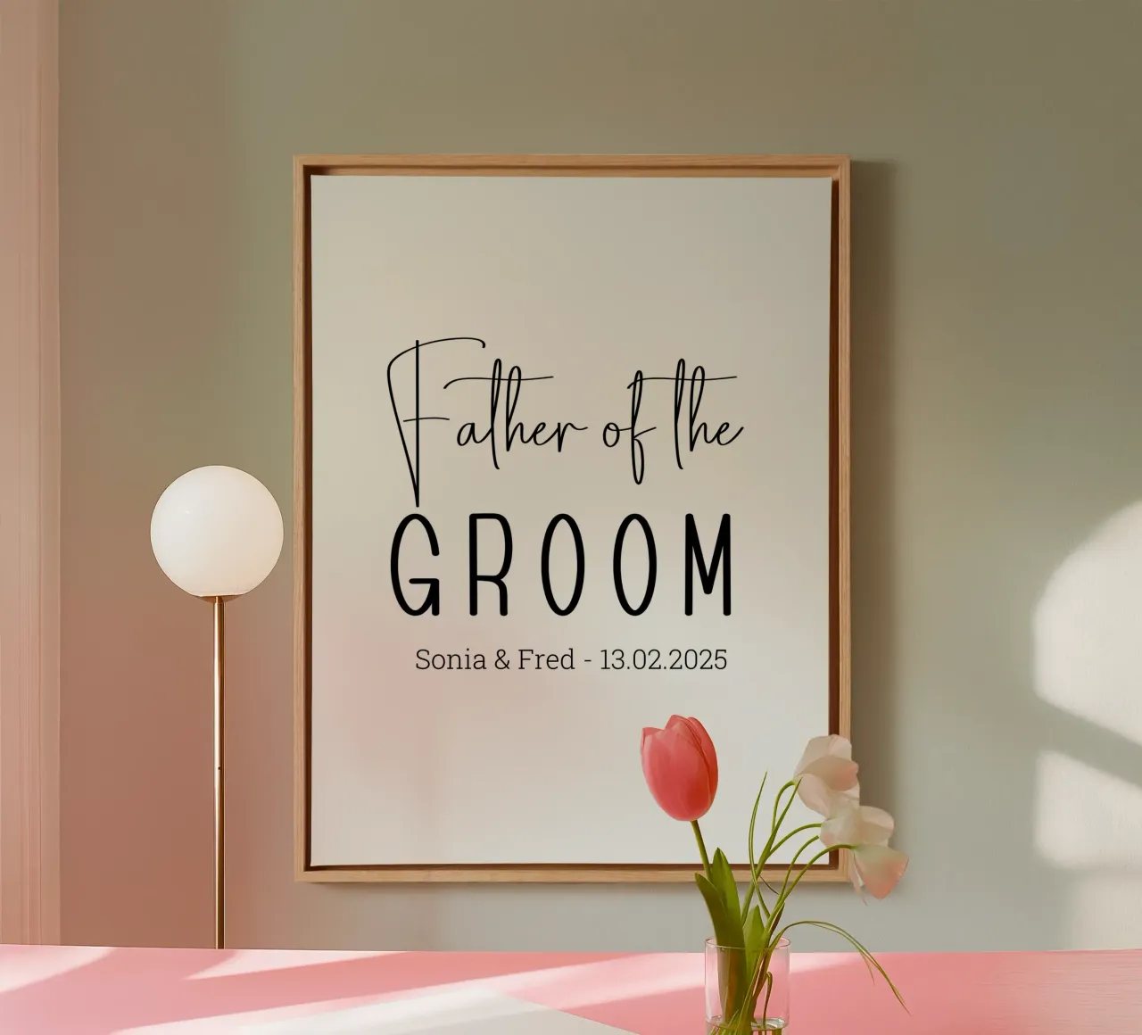 Gepersonaliseerde Vader van de Bruidegom Bruiloft op maat canvas van Personalized Art