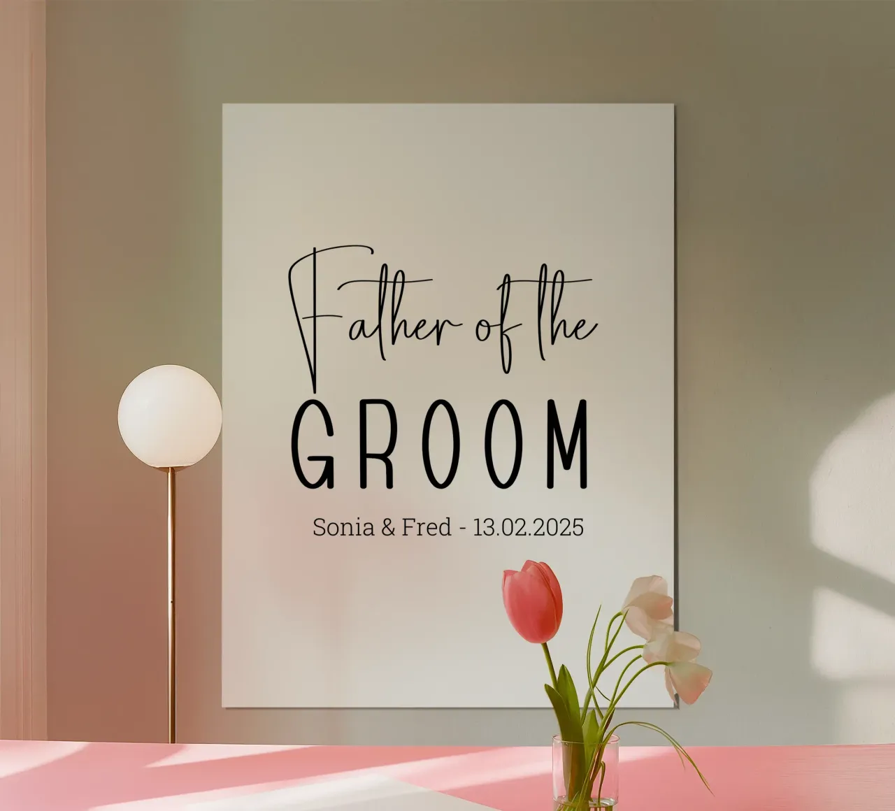 Padre dello sposo personalizzato per il matrimonio poster con telaio in legno da Personalized Art