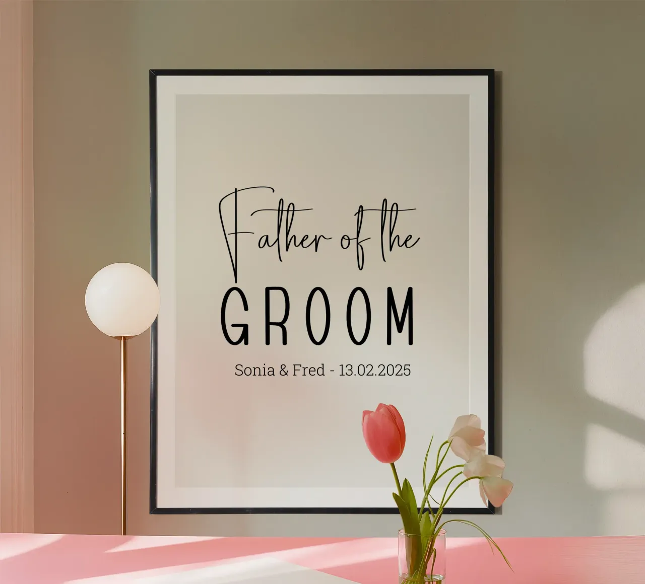 Padre dello sposo personalizzato per il matrimonio poster con telaio in legno da Personalized Art