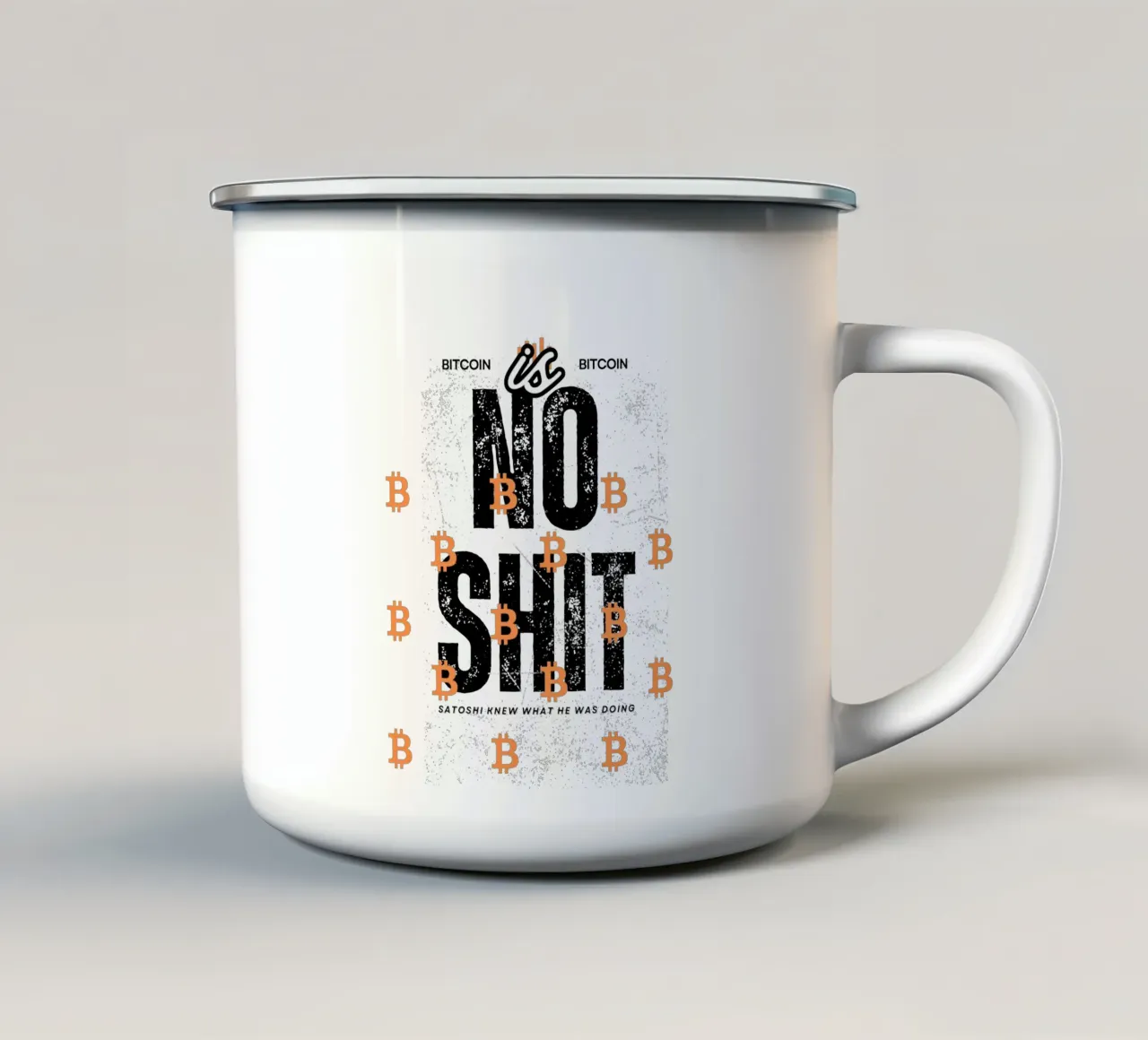 BTC_is_no_SH'T tazza in smalto da Crypto_Jungle