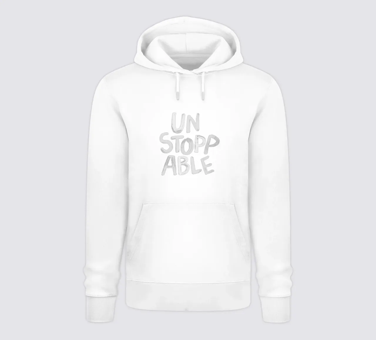 Unstoppable Motivational Typography Print in Black and White hoodie by THE MOTIVATED TYPE