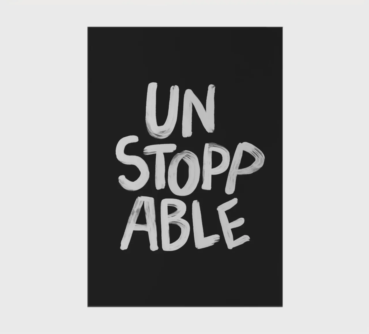 Unstoppable Motivational Typography Print in Black and White notebook by THE MOTIVATED TYPE