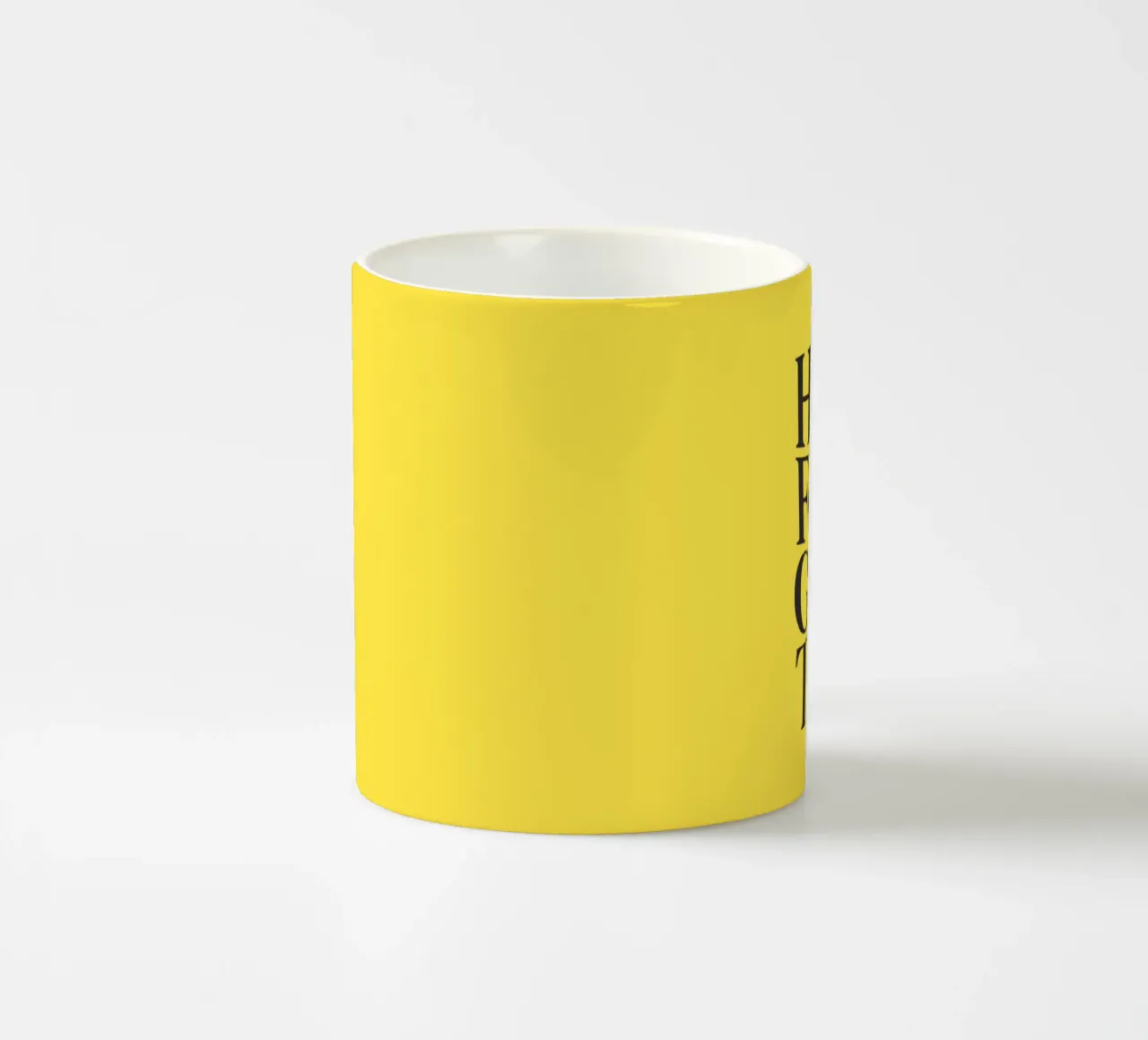 Here For a Good Time Inspirational Typography Print Jaune mug en céramique de THE MOTIVATED TYPE