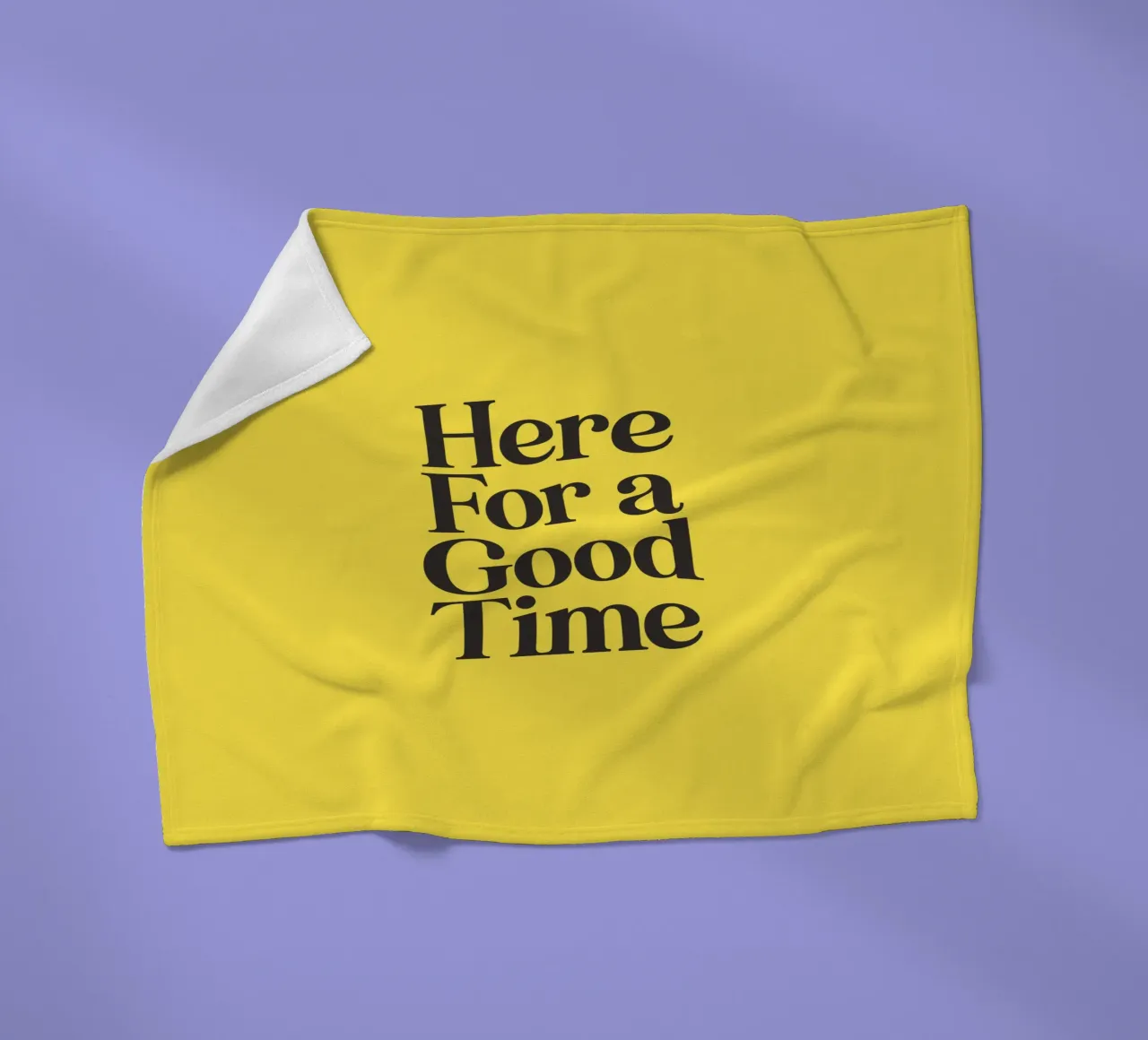 Here For a Good Time Inspirational Typography Print Jaune plaid polaire de THE MOTIVATED TYPE