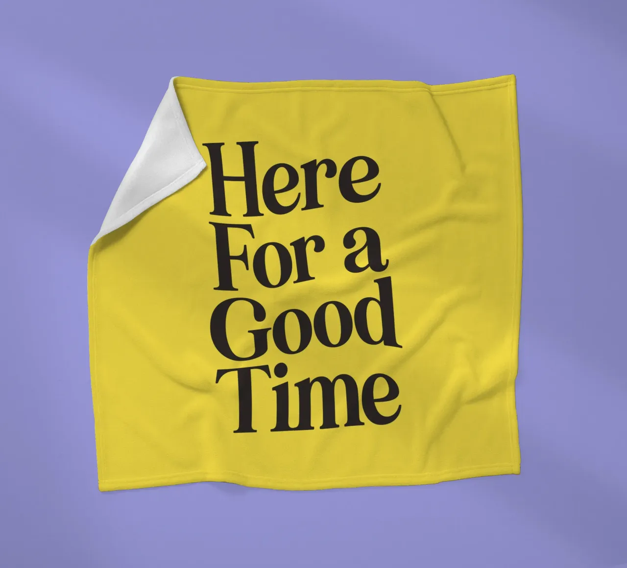 Here For a Good Time Inspirational Typography Print Jaune plaid polaire de THE MOTIVATED TYPE