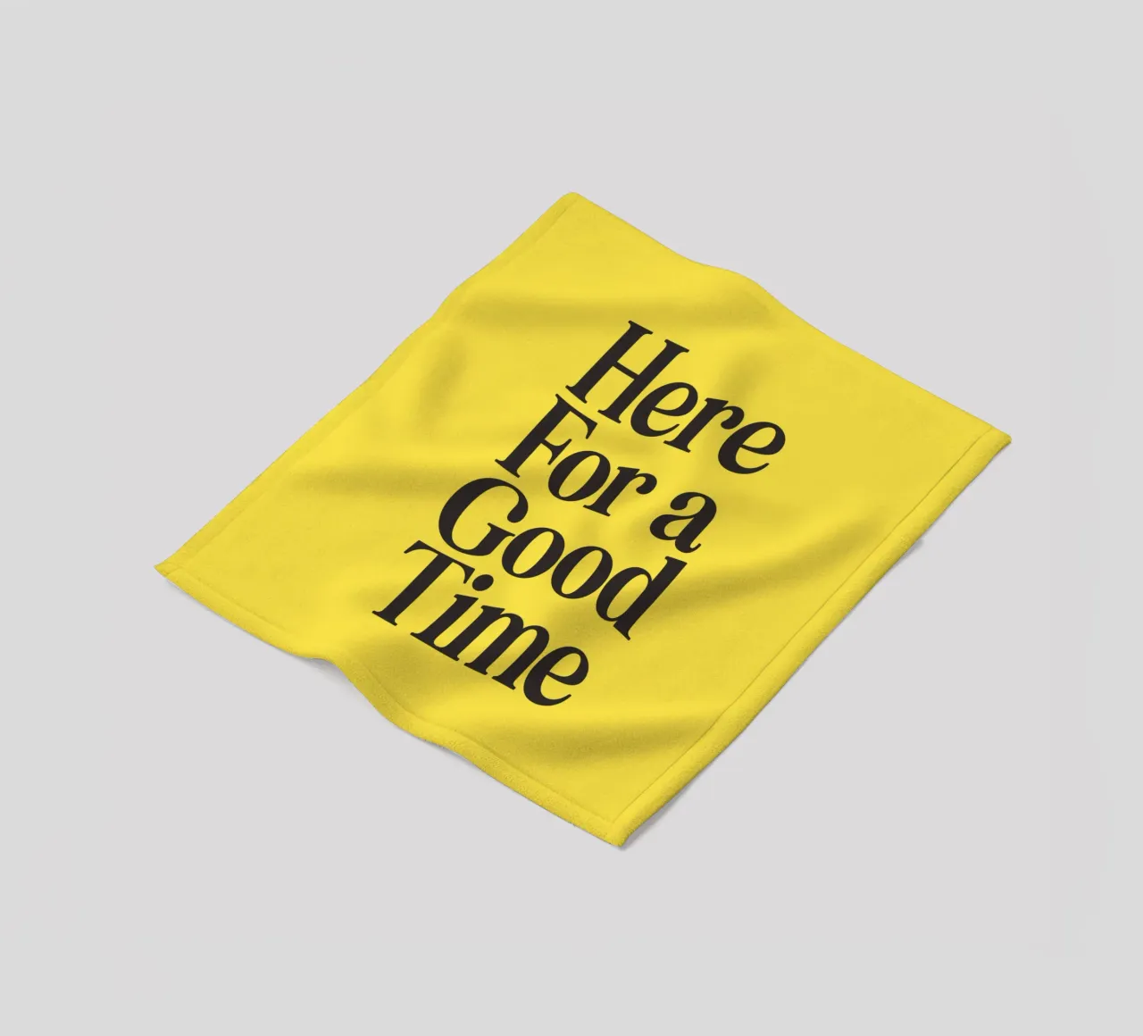 Here For a Good Time Inspirational Typography Print Jaune plaid polaire de THE MOTIVATED TYPE