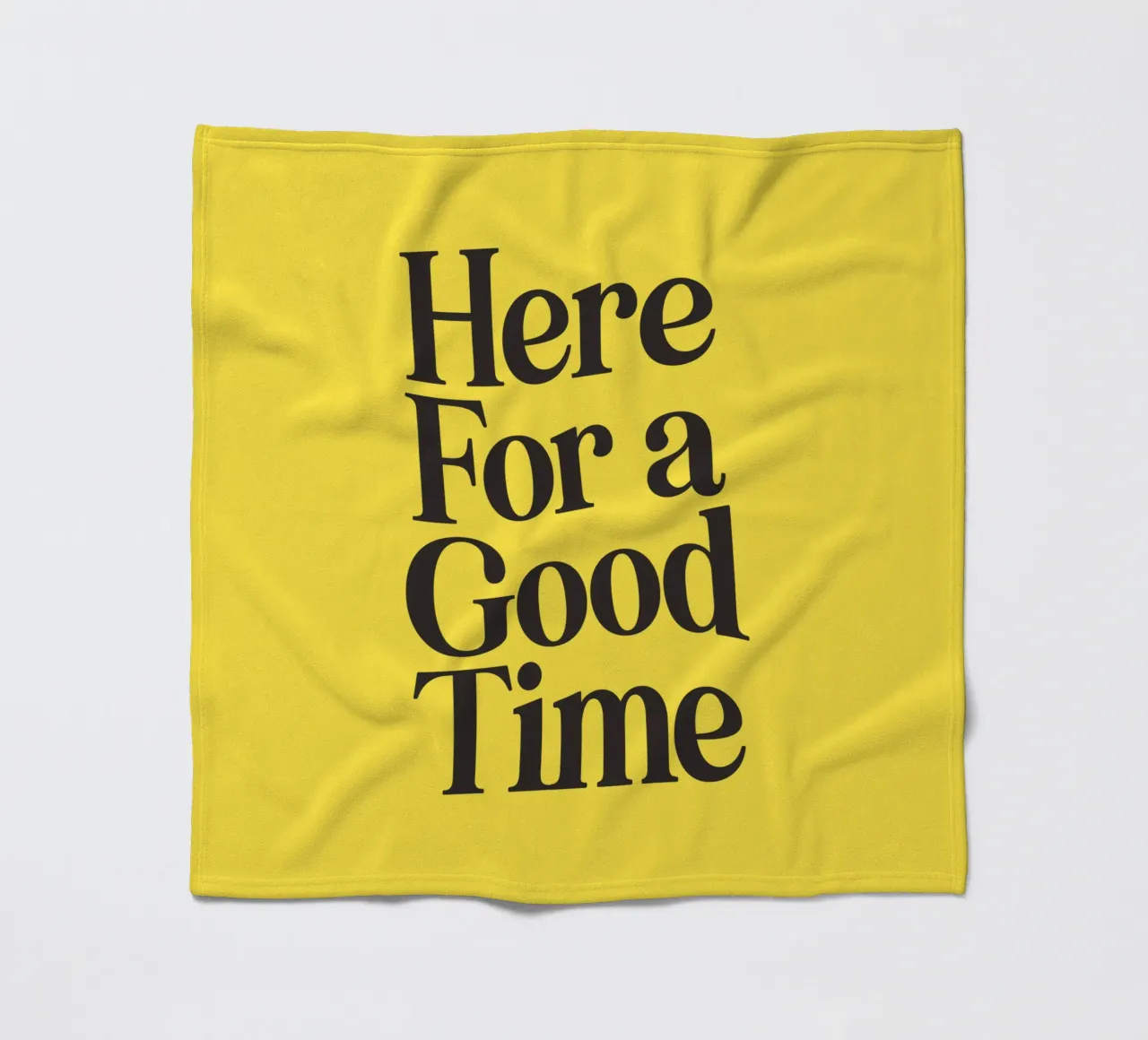 Here For a Good Time Inspirational Typography Print Jaune plaid polaire de THE MOTIVATED TYPE