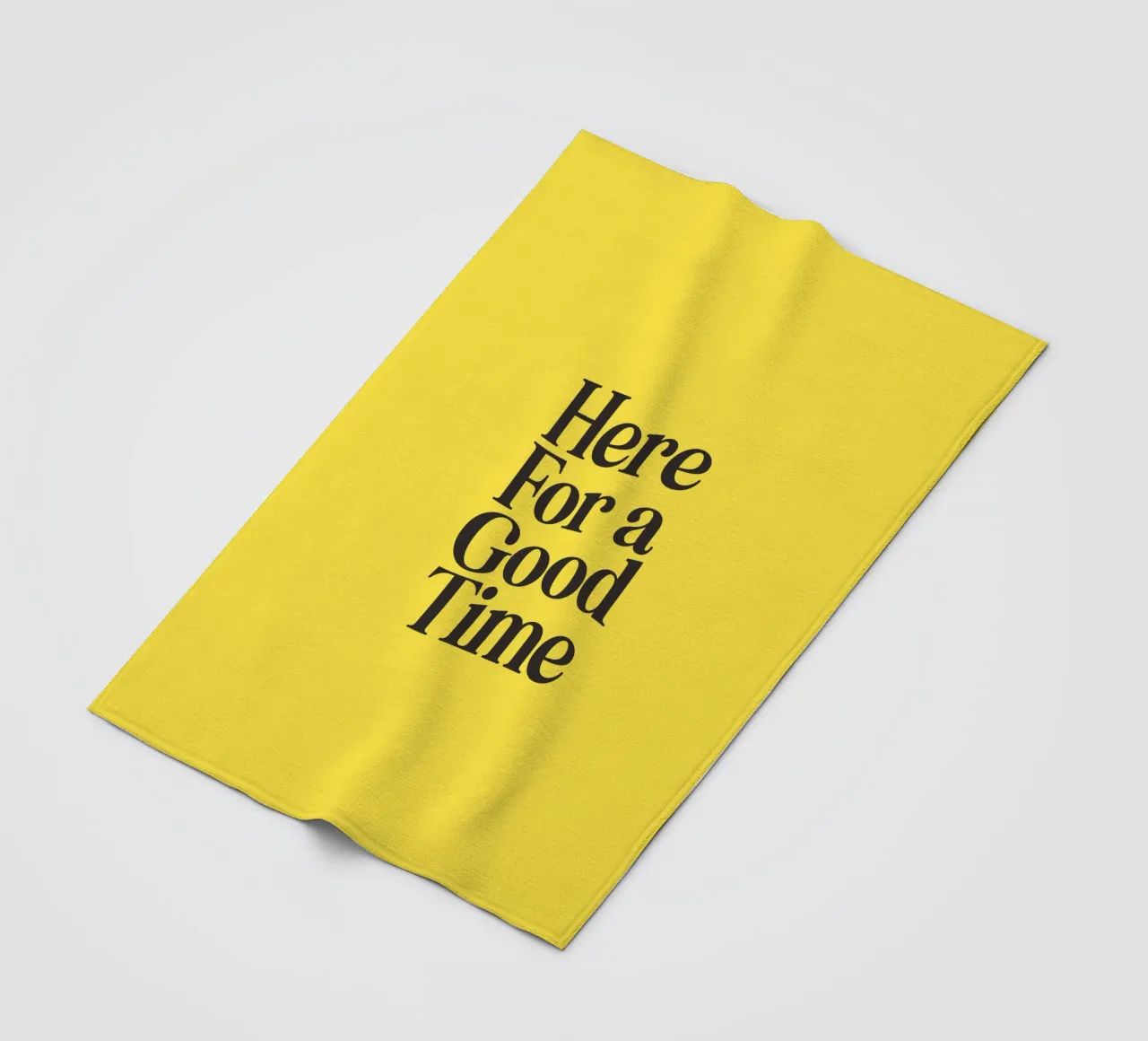 Here For a Good Time Inspirational Typography Print Jaune plaid polaire de THE MOTIVATED TYPE