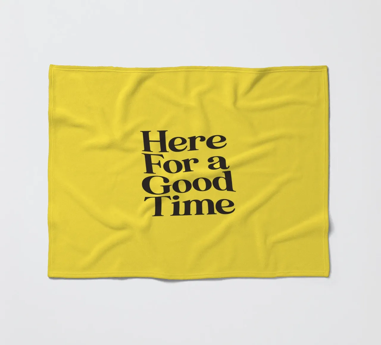 Here For a Good Time Inspirational Typography Print Jaune plaid polaire de THE MOTIVATED TYPE