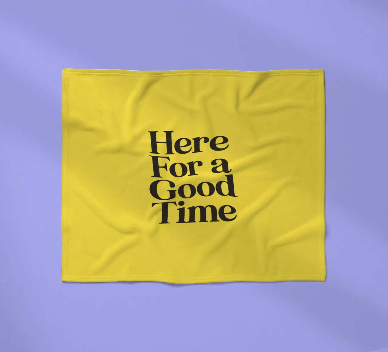 Here For a Good Time Inspirational Typography Print Jaune plaid polaire de THE MOTIVATED TYPE