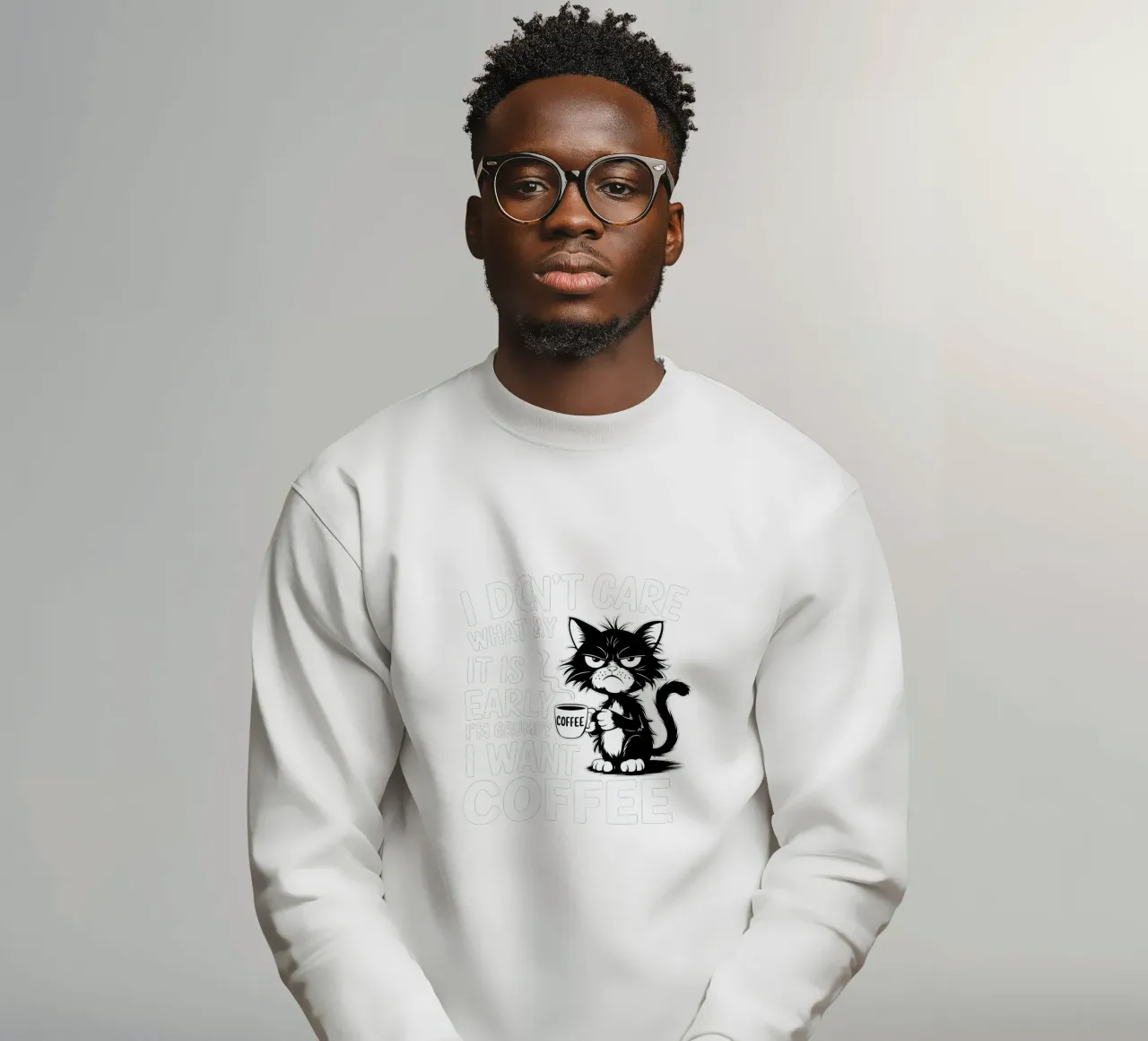 I don't care what day it is early i'm grumpy i want coffee felpa da edsonramosart