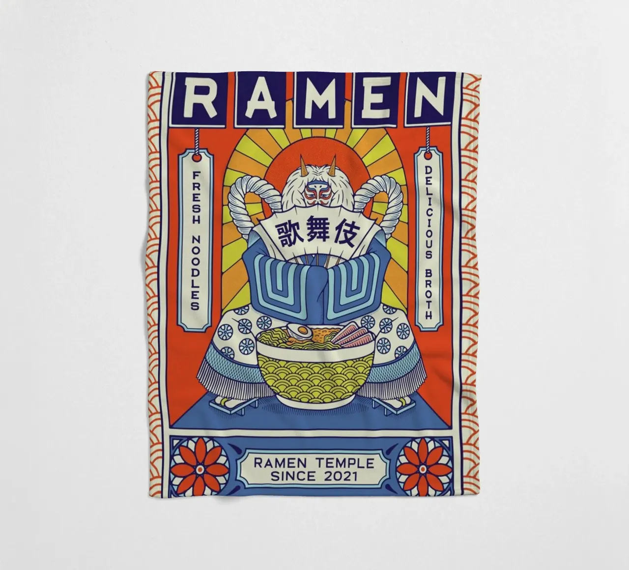 Ramen Temple Broth coperta in pile da daylight design studio