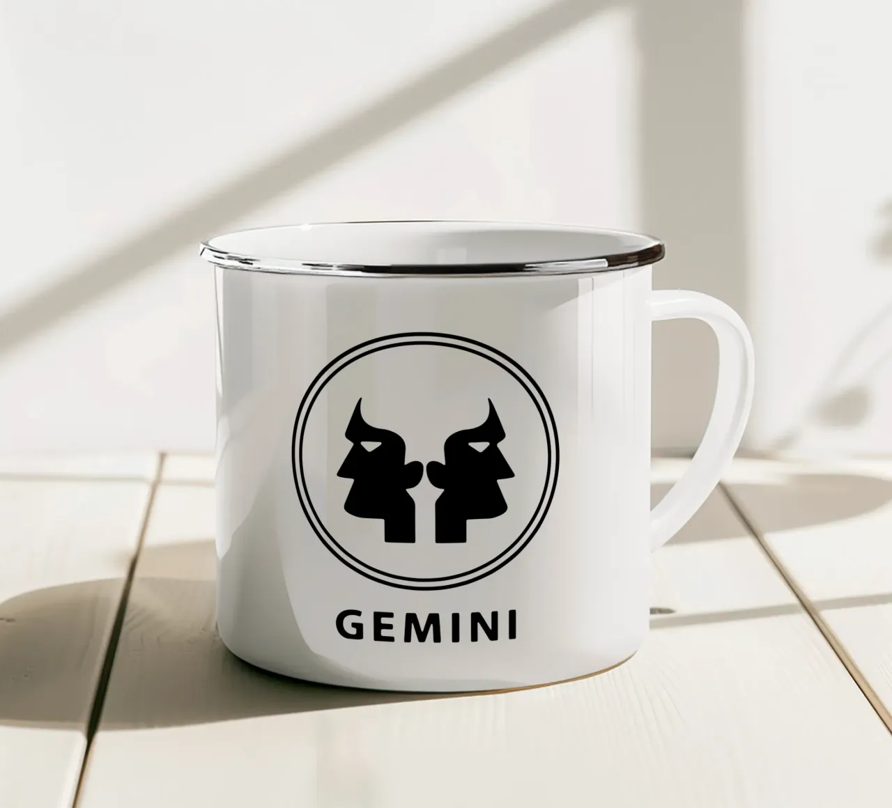 Gemelli Zodiac Vector Art Design tazza in smalto da Raffasya Shop
