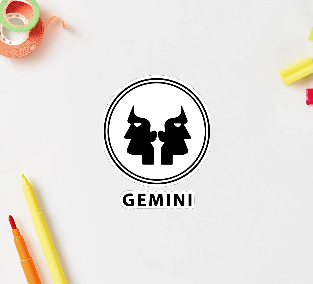 Gemelli Zodiac Vector Art Design adesivo da Raffasya Shop