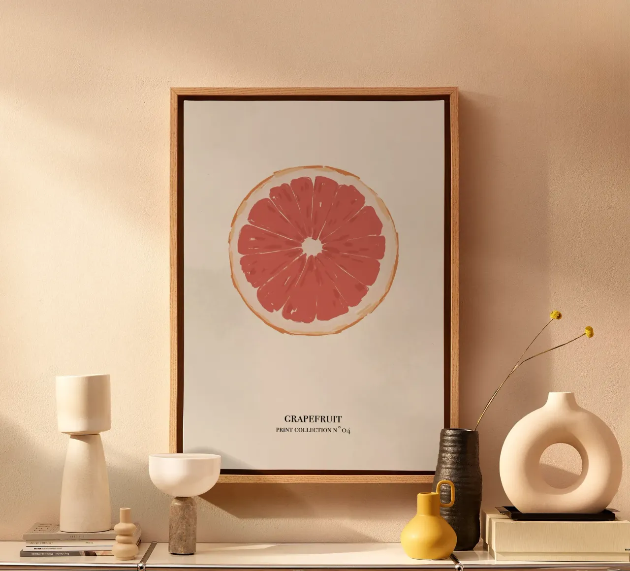 Illustrazione pamplemousse abstrait. tela con Cornice a cassetta da Sixmai