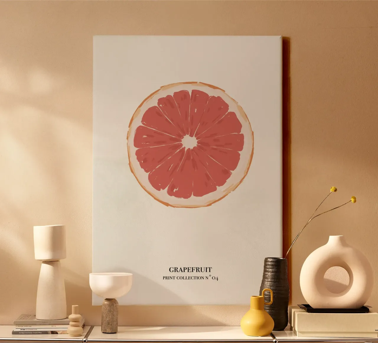Illustrazione pamplemousse abstrait. tela con Cornice a cassetta da Sixmai