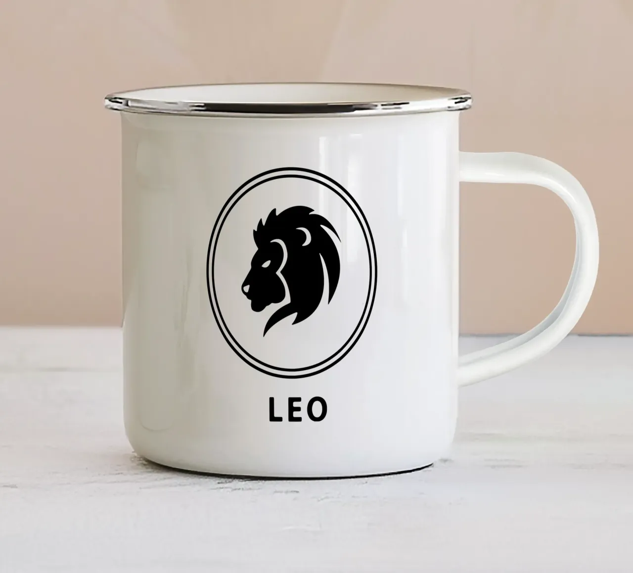 Leone Zodiaco Vector Art Design tazza in smalto da Raffasya Shop