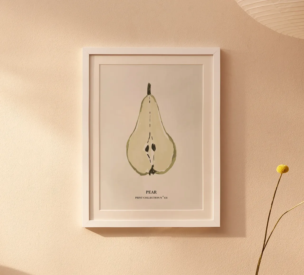 Illustrazione astratta di una pera poster con telaio in plastica da Sixmai