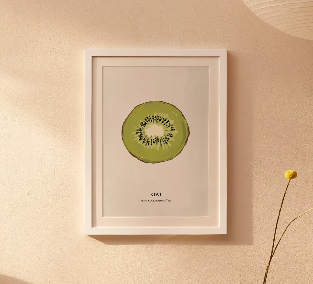 Illustrazione kiwi poster con telaio in alluminio da Sixmai