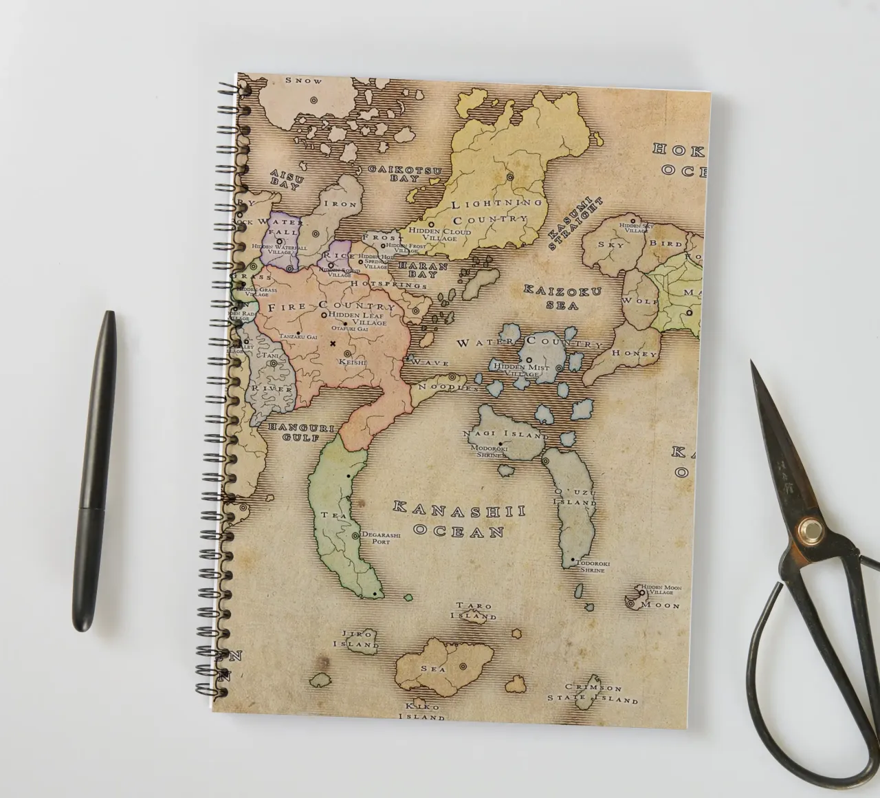 the elemental nations map spiral notebook by phillipp veisenberg