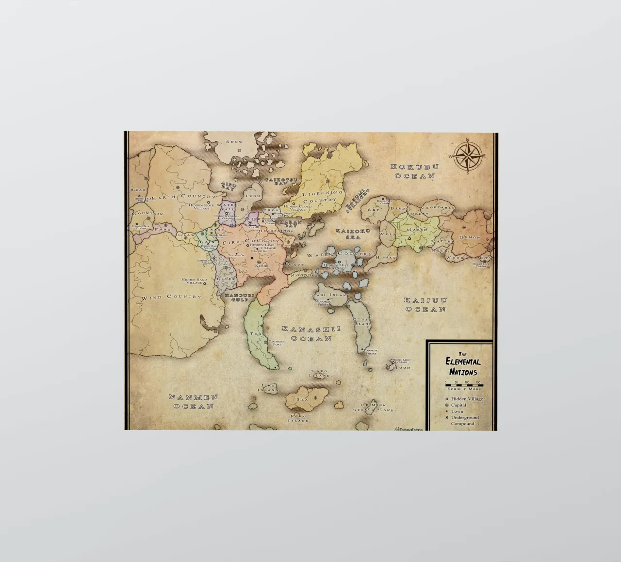 the elemental nations map sticker by phillipp veisenberg