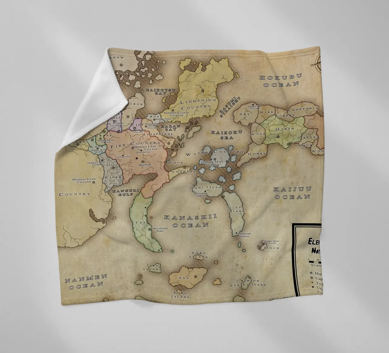 the elemental nations map fleece blanket by phillipp veisenberg