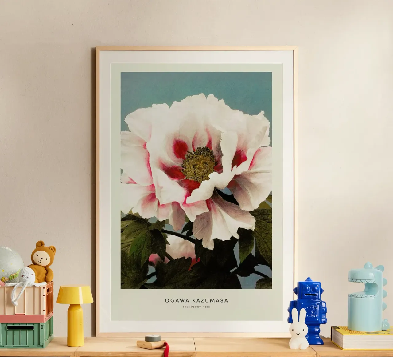 Kazumasa - Tree Peony poster con telaio in plastica da Vintage by JUNIQE
