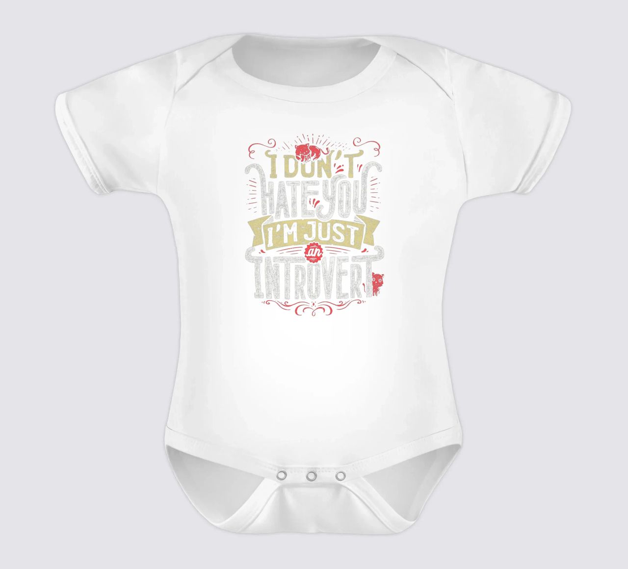 Ich hasse dich nicht, ich bin nur ein introvertierter Mensch. Kurzarm Babybody von Tobe Fonseca