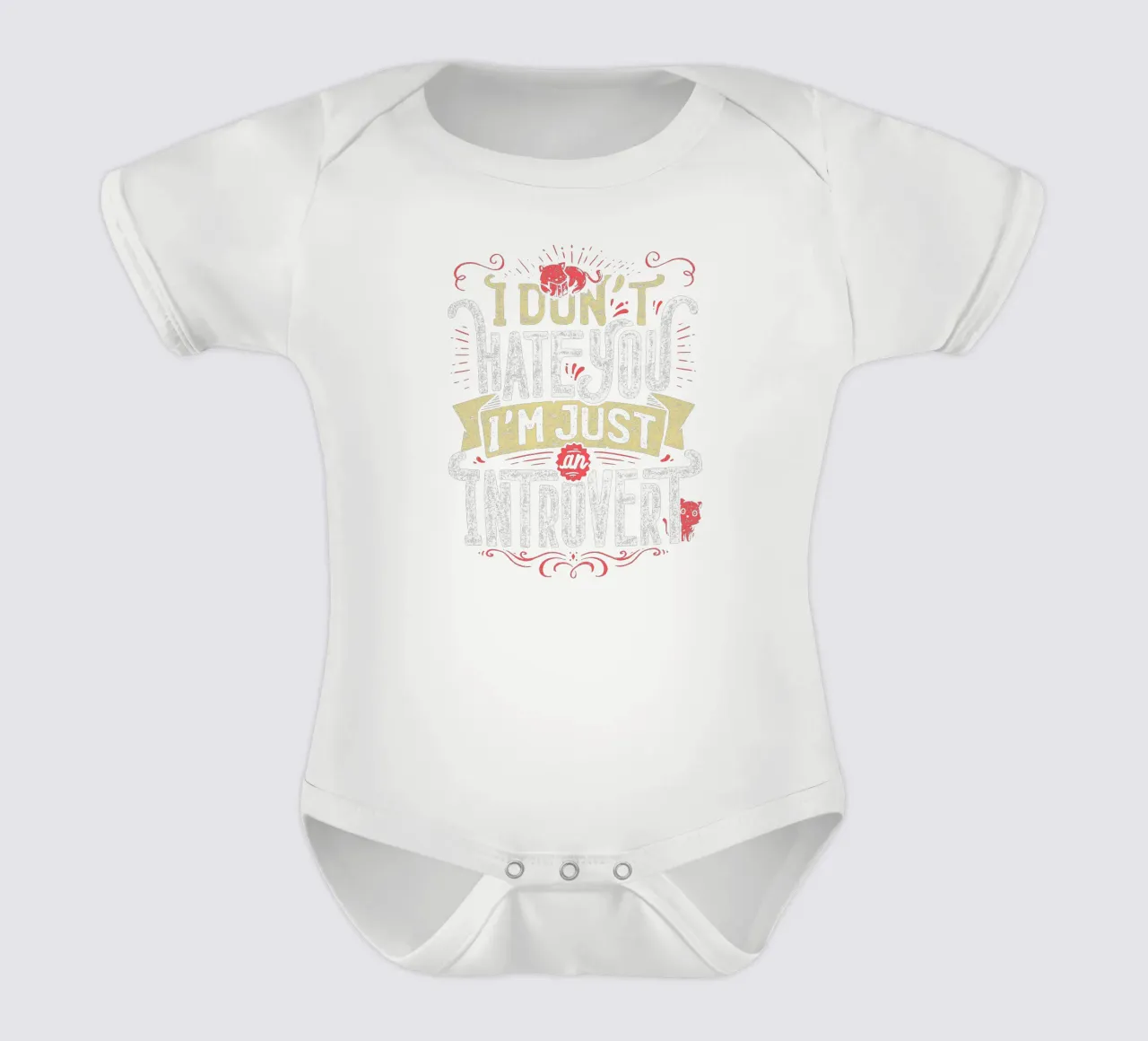 I don't hate you I'm just an introvert short-sleeve baby romper by Tobe Fonseca
