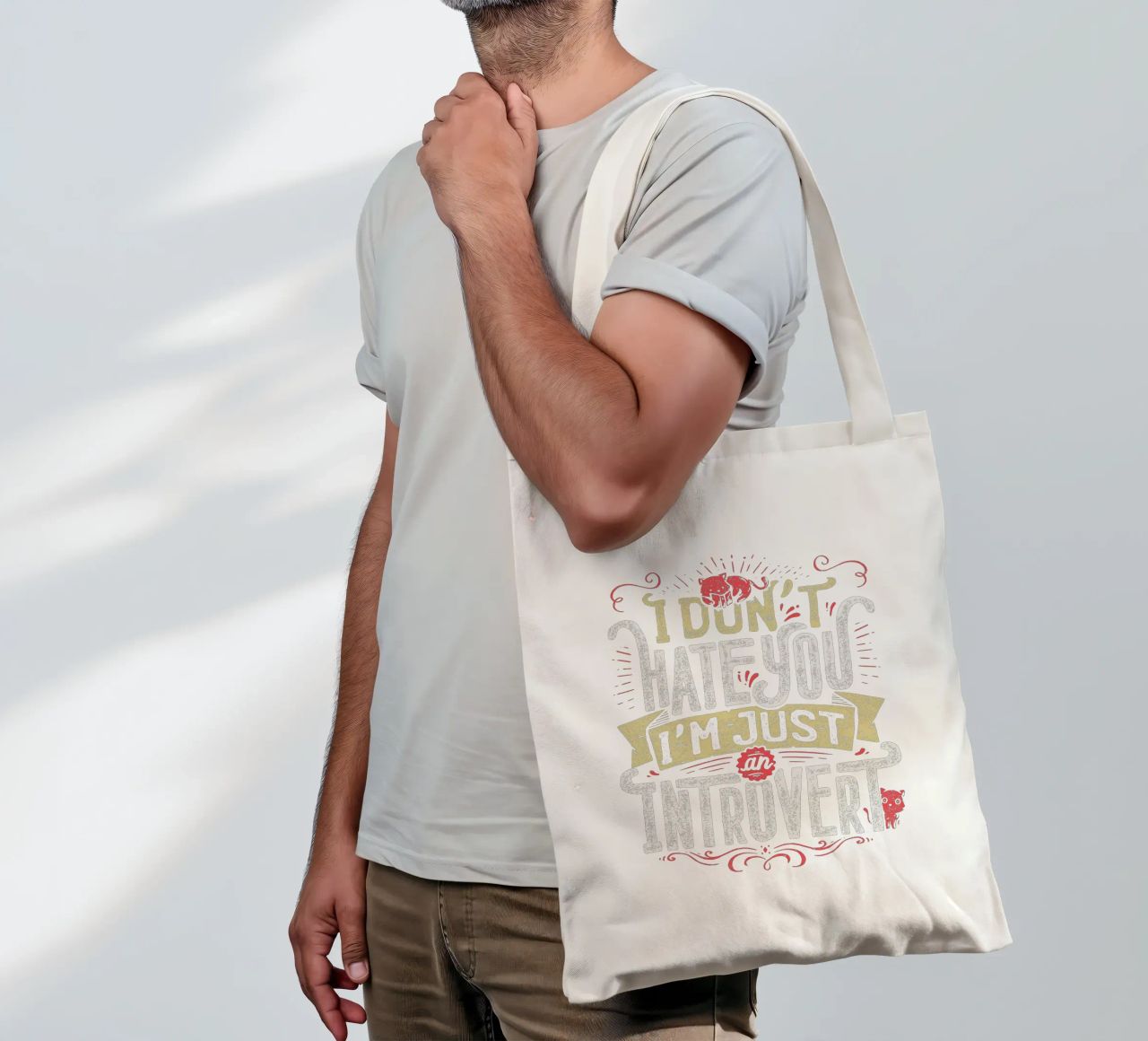 Ich hasse dich nicht, ich bin nur ein introvertierter Mensch. Jutebeutel von Tobe Fonseca