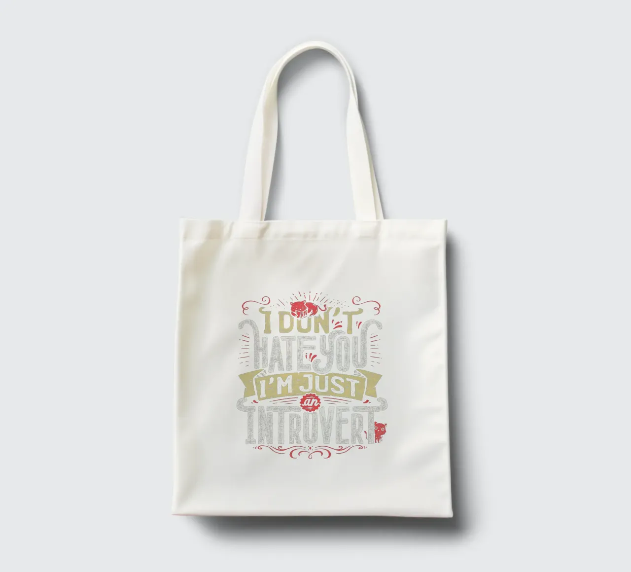 Non ti odio, sono solo un introverso. borsa in juta da Tobe Fonseca