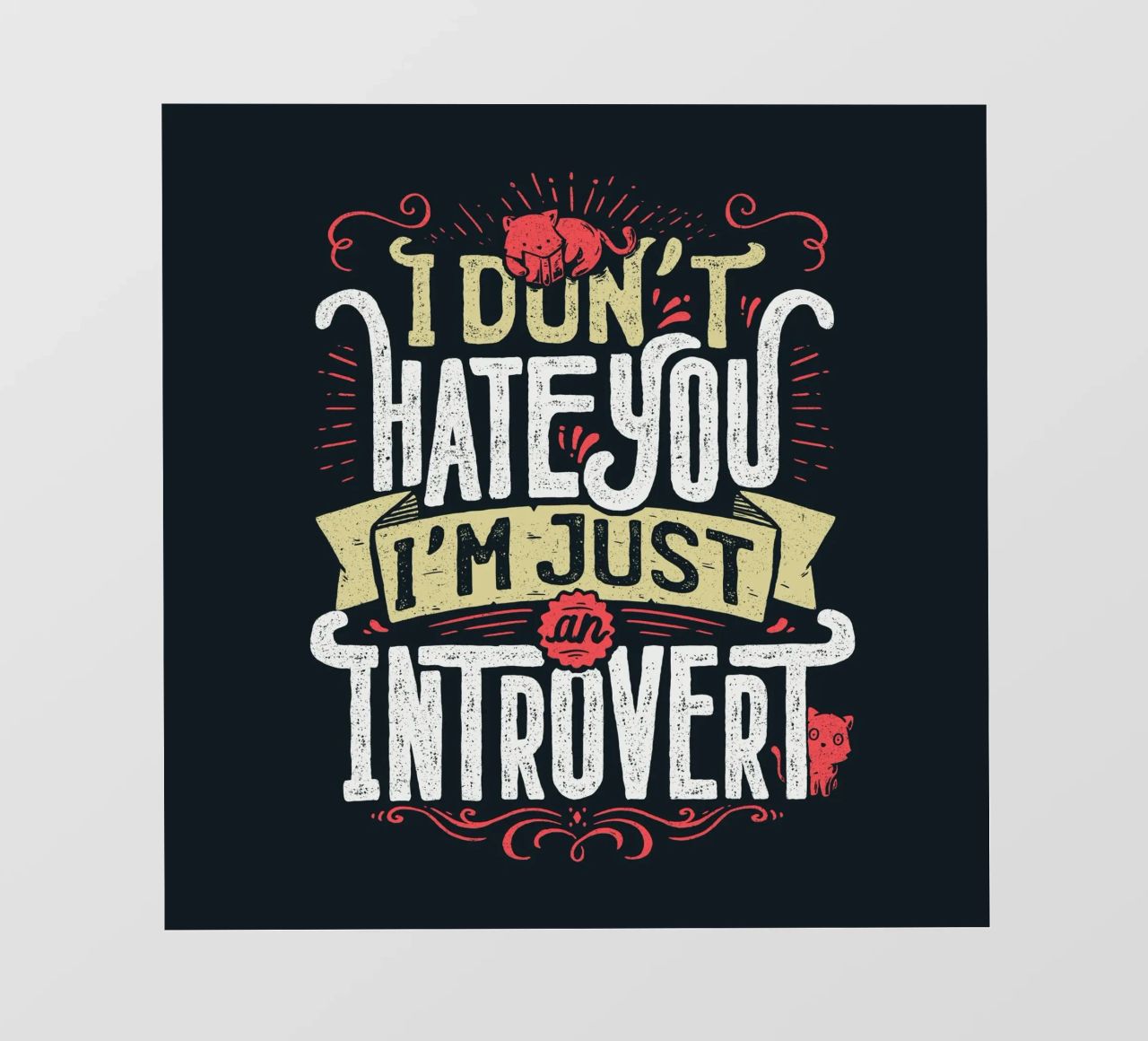 Ich hasse dich nicht, ich bin nur ein introvertierter Mensch. Backlit Folie von Tobe Fonseca