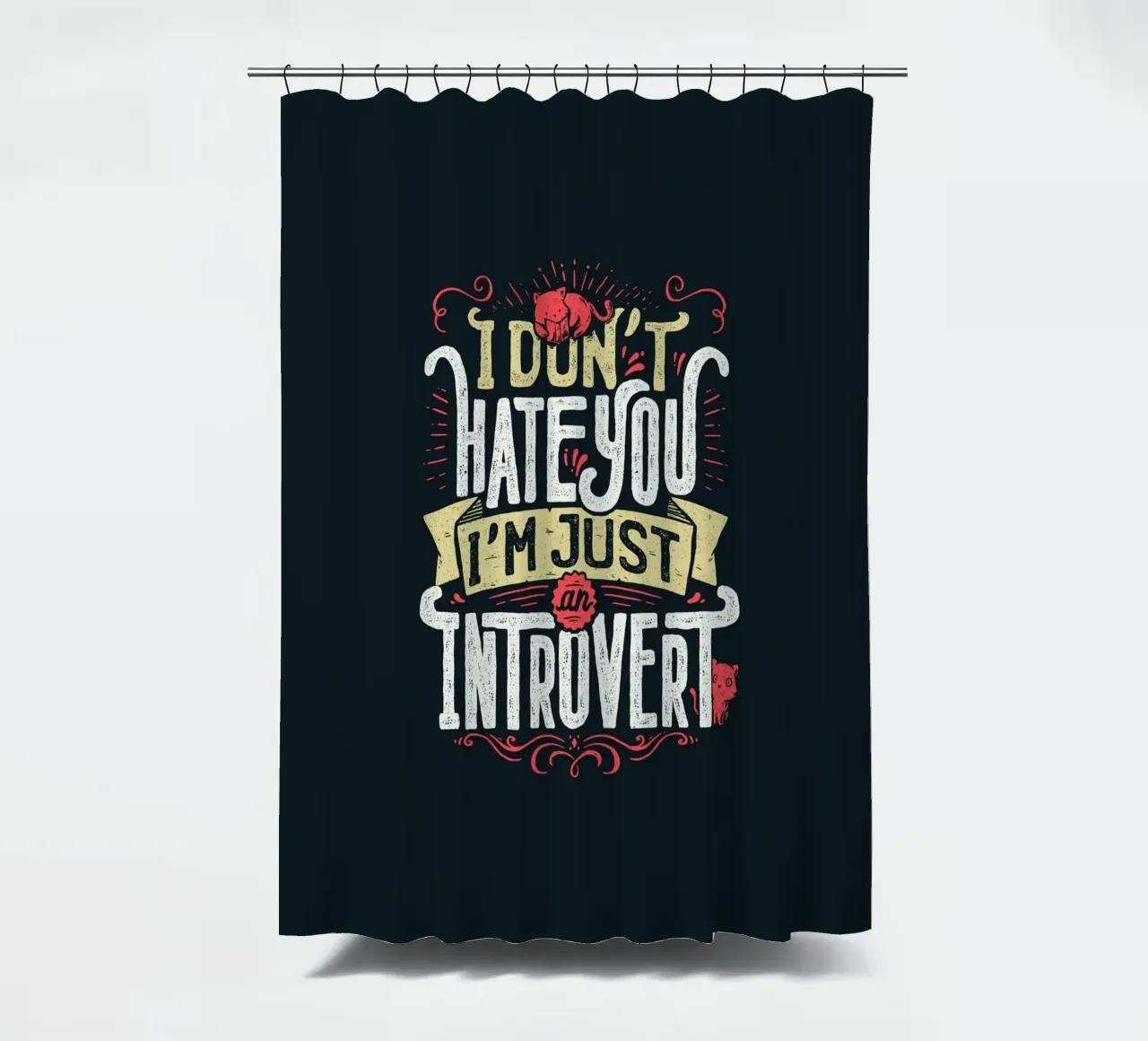 Non ti odio, sono solo un introverso. tenda da doccia da Tobe Fonseca