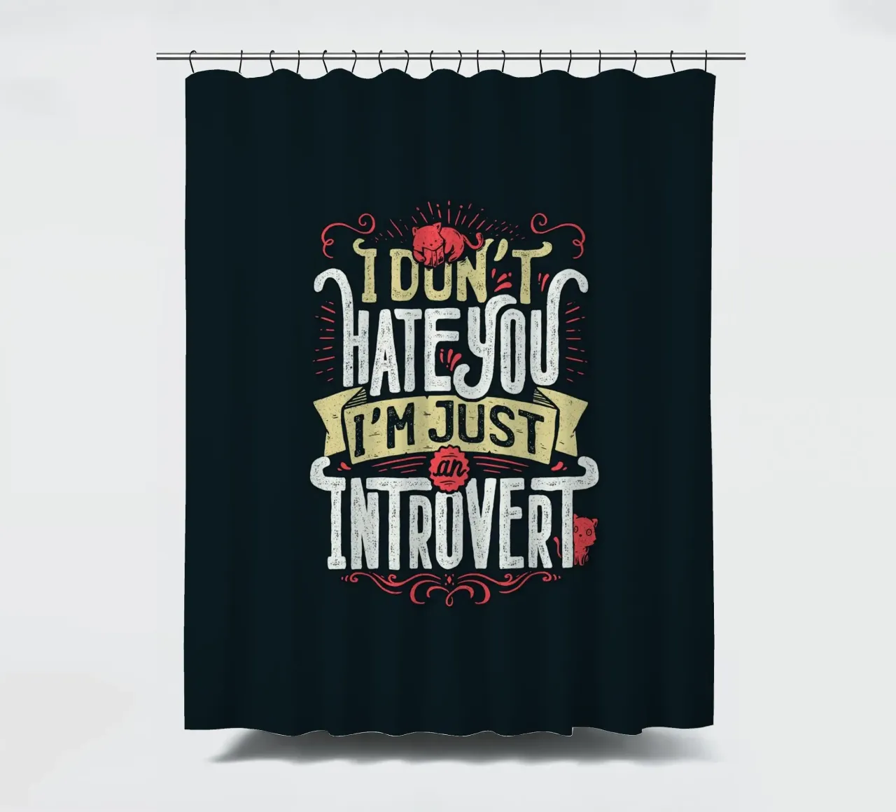 Non ti odio, sono solo un introverso. tenda da doccia da Tobe Fonseca