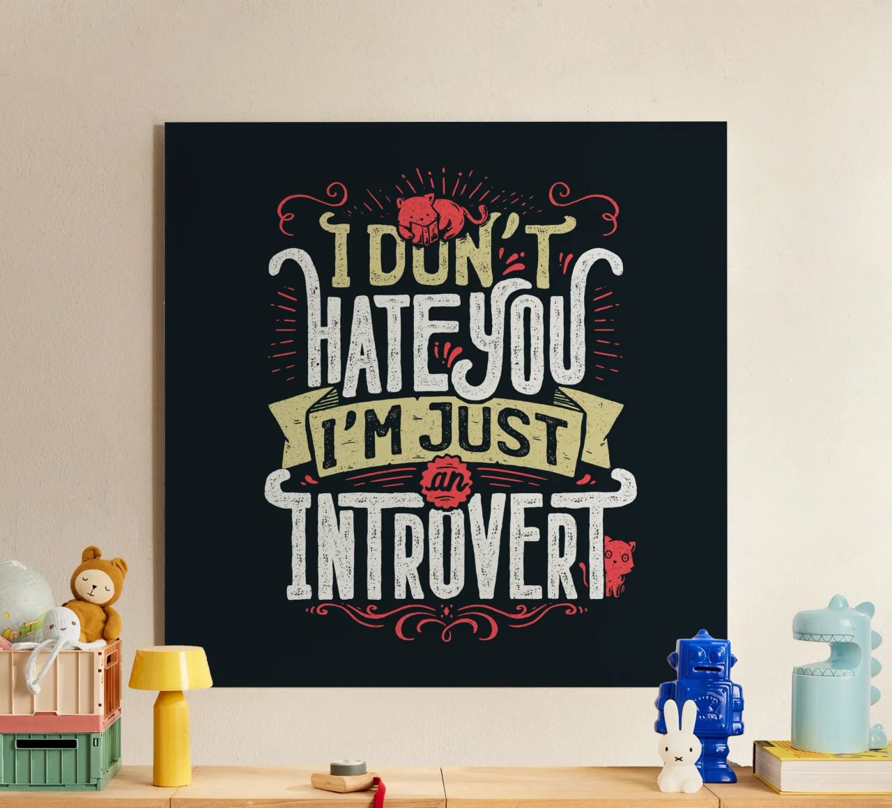 Ich hasse dich nicht, ich bin nur ein introvertierter Mensch. Acryl-Glas von Tobe Fonseca