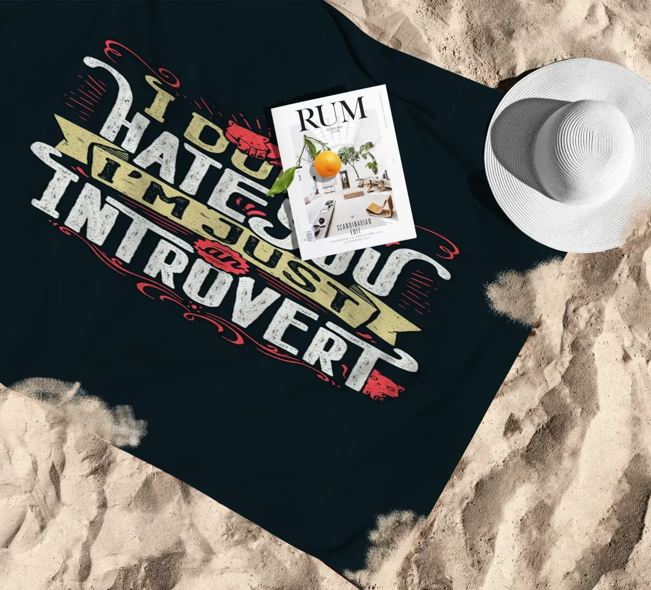 I don't hate you I'm just an introvert beach towel by Tobe Fonseca