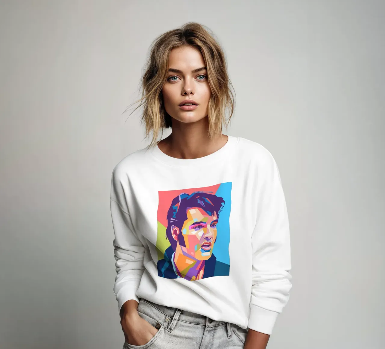 Ritratto pop art di Elvis Presley felpa da Hantamrata