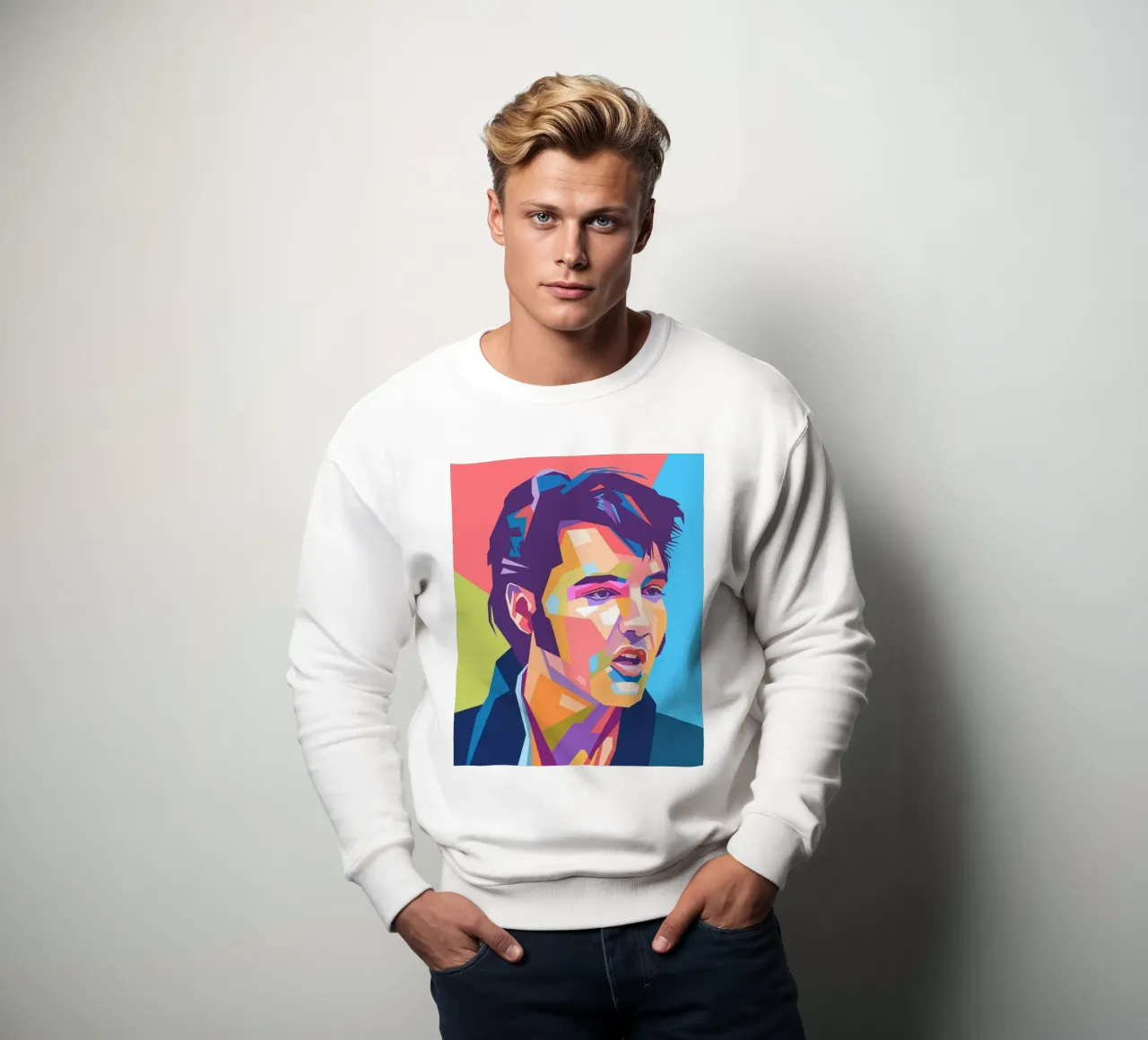 Ritratto pop art di Elvis Presley felpa da Hantamrata