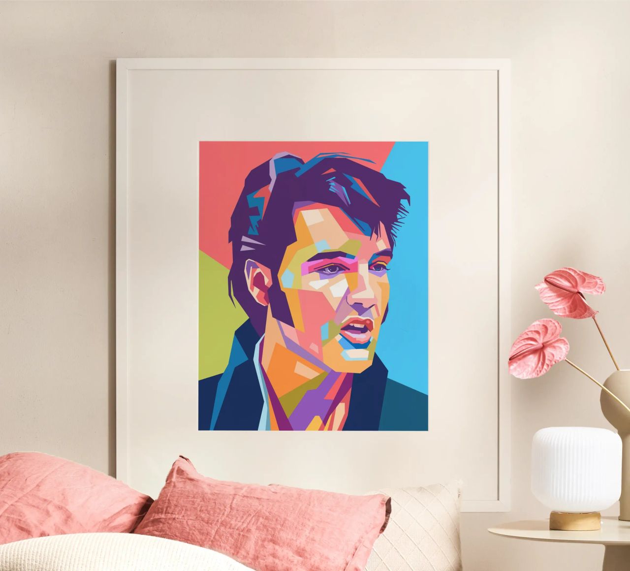 Elvis Presley pop art portrait poster by Hantamrata