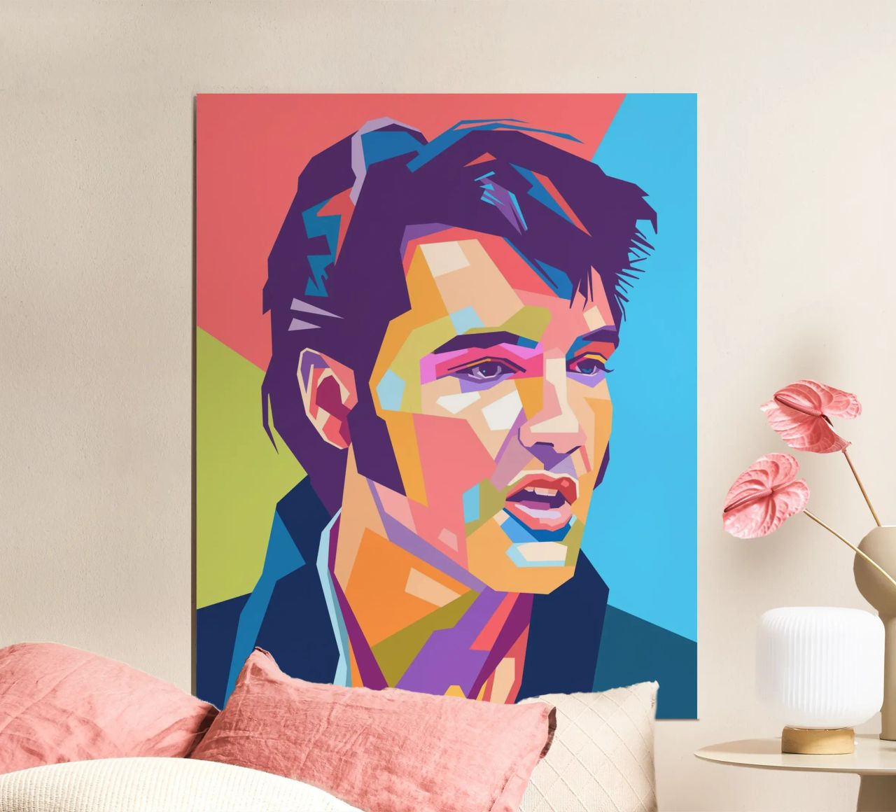 Elvis Presley pop art portrait poster by Hantamrata