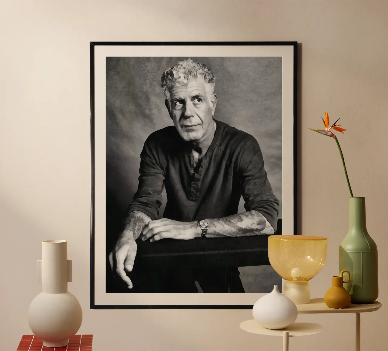 portrait cool anthony poster avec cadre en bois de phillipp veisenberg