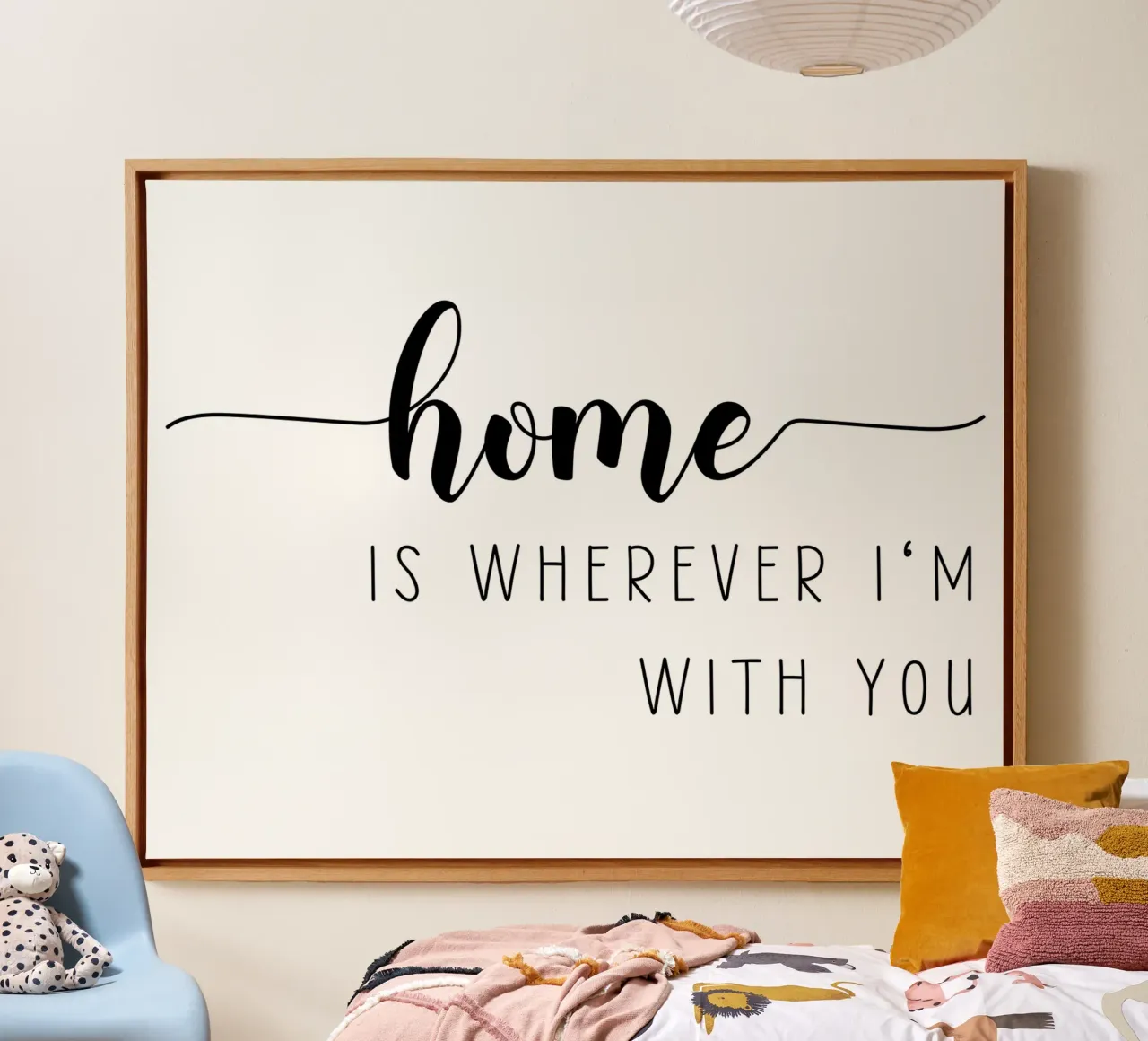 Casa è ovunque io sia con te tela con Cornice a cassetta da Shark Printables