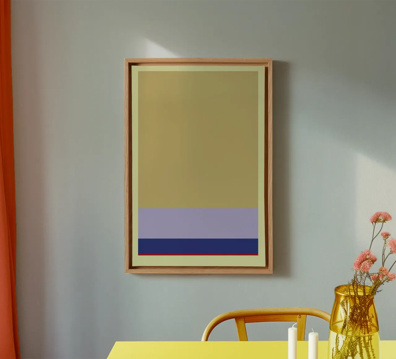 Stripe Yellow 1 tela con Cornice a cassetta da 170QM
