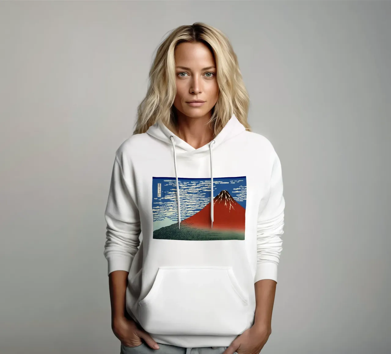 Fuji rosso felpa con cappuccio da khanrosie
