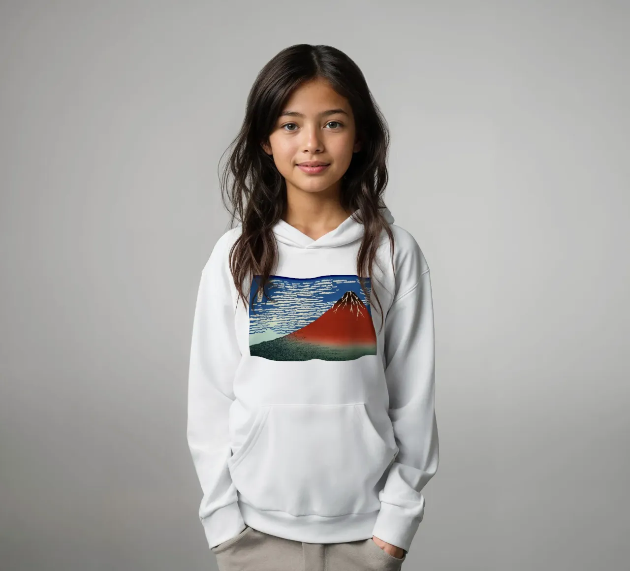 Fuji rosso felpa bambino con cappuccio da khanrosie