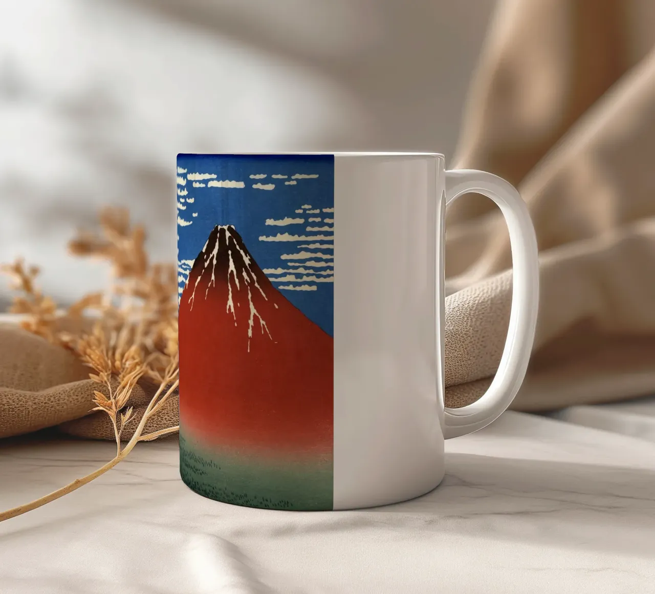 Fuji rosso tazza in ceramica da khanrosie